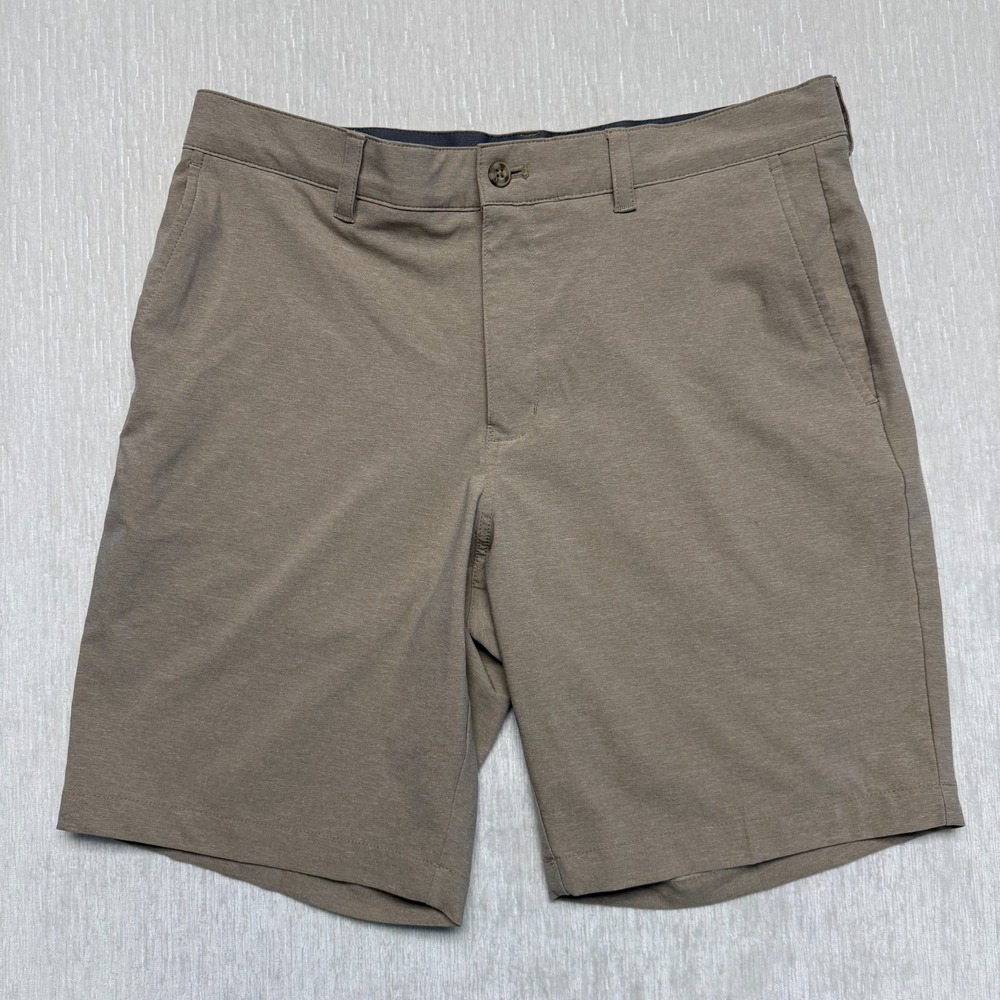 Ben Hogan Chinchilla Golf Shorts Mens 32 Khaki Mid Rise Performance Athletic